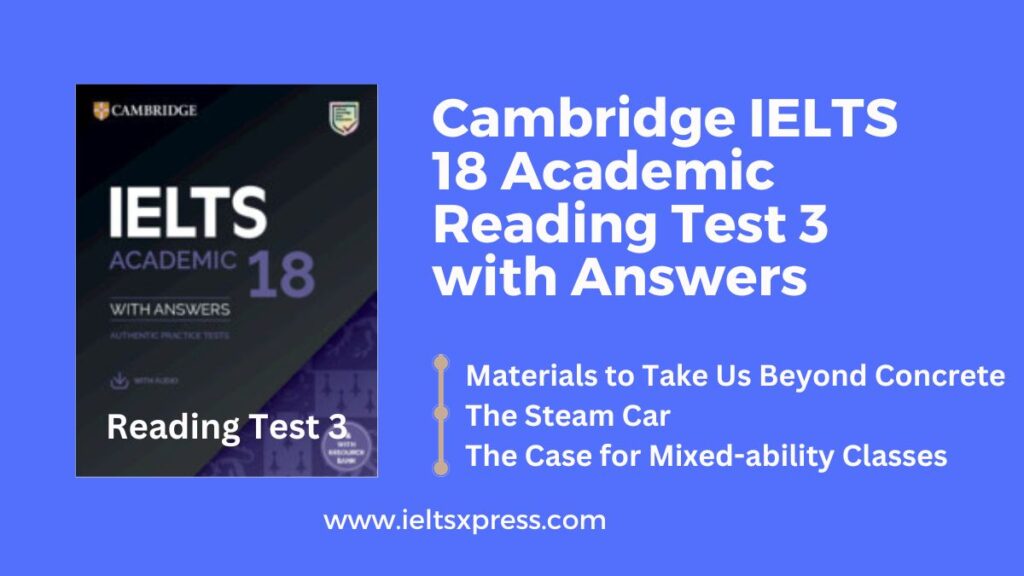 Cambridge IELTS 18 Academic Reading Test 3 with Answers
