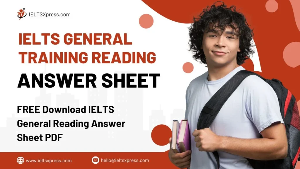 IELTS general reading answer sheet pdf